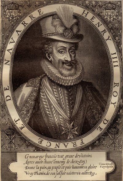 フランス王アンリ4世（1553-1610）の肖像 - フランス王アンリ4世（1553-1610）の肖像 - エングレービング 17世紀 作： French School
