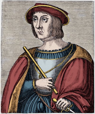 ジャック2世・シャバンヌ（ラ・パリス）（1470-1525）の肖像 ポール・ラクロワ著「ルイ12世とブルターニュのアンヌ」より ジョルジュ・ユルトレル編 作： French School