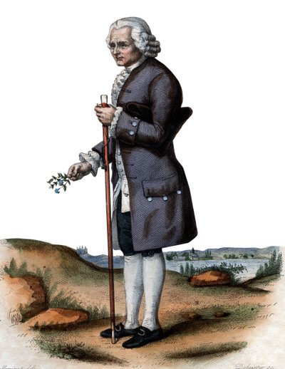 スイスの哲学者、ジャンジャックルソー（1712-1778）の肖像。 作： French School