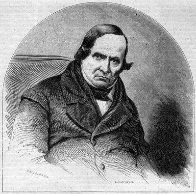 イタリアの詩人、ジャン・バティスト（ジョヴァンニ・バティスタ）・ニッコーリーニ（1782-1861）の肖像。10月5日付「Le Monde Illustré」234号に掲載されたエングレーヴィング 作： French School
