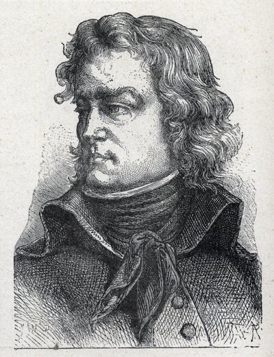 フランス革命時の将軍、ジャン・バティスト・カミーユ・ド・カンクロー（1740-1817）の肖像 1889年のエングレーヴィング。 作： French School