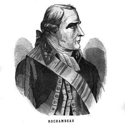 フランスの牧童であるロシャンボー伯爵ジャン・バティスト・ドナティアン・ドゥ・ヴィムール（1725-1807）の肖像。"Les Illustrations De L