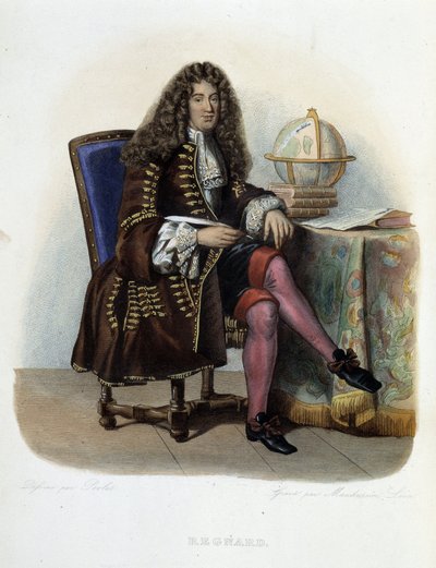 フランスの劇作家ジャン・フランソワ・レニャール（1655-1709）の肖像 - Mennechet作「Le Plutarque francais」より 作： French School