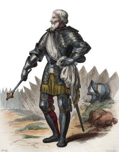 フランスの元帥であるブシコーと呼ばれるジャンIIルマイングル（ルメアングル）（1366-1421）の肖像画。 作： French School