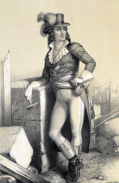 フランスの政治家、ジャン・マリー・コロ・デルボワ（1750-1796）の肖像。アルベール・モーランの「フランス革命史ギャラリー」所蔵 作： French School