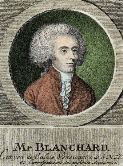 ジャン・ピエール（Jean-Pierre）・ブランシャール（1753-1809）の肖像（フランスの飛行機乗り）。 作： French School