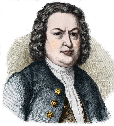 ジャン・セバスチャン（ヨハン・セバスチャン）・バッハ（1685-1750）ドイツの作曲家の肖像。1858年のエングレーヴィング。 作： French School