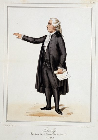 Jean Sylvain Bailly (1736 - 1793) の肖像 - Horace de Viel-Castel (Viel Castel) の「Collection de costumes, armes et meubles pour la histoire de la revolution francaise et de l