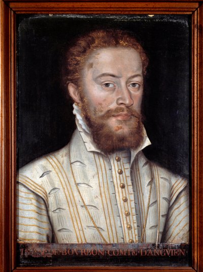 ソワソンとアンギャンの伯爵、ジャン・ド・ブルボン・ヴァンドーム（1528-1557）の肖像。匿名のフランス絵画 作： French School