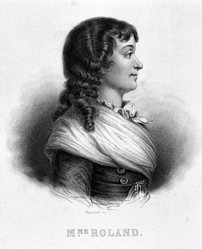 ジャンヌ・マリーまたはマノン・フィリポン、マダム・ローラン（1754～1793年）の肖像 - ティエールの「フランス革命」にて 作： French School