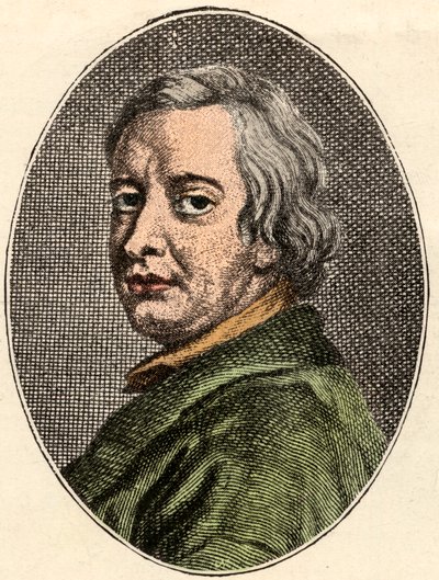 イギリスの詩人、ジョン・ドライデンの肖像（1631-1700）。 作： French School