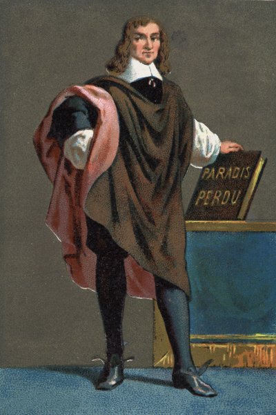 ジョン・ミルトンの肖像（イギリスの詩人・エッセイスト、1608年～1674年 作： French School