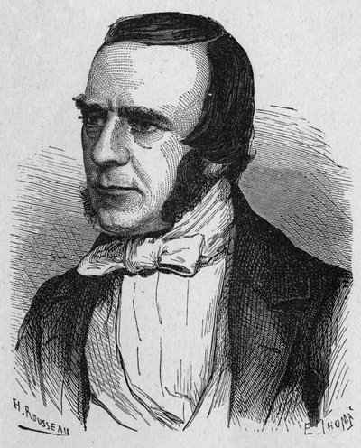 イギリスの実業家、ジョン・ワトキンス・ブレットの肖像 - 1896年の "Album of Science; illustrious scholars; Great Discoveries "に掲載。 作： French School
