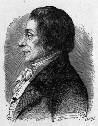フランスの政治家Joseph Lakanal (1762 - 1845)の肖像 - "Album de la Science; illustrious scholars; Great Discoveries" 1896年に掲載。 作： French School