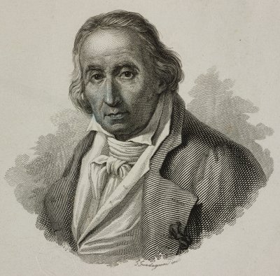 ジャカード (1752-1834) と呼ばれるジョセフ マリー チャールズの肖像画、フランスの織工でジャカード織機の発明者、グアダニーニによる彫刻 作： French School