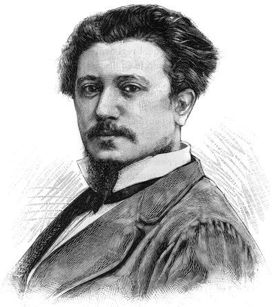 フランスの画家、カール・ドービニー（1846-1886）の肖像。6月5日付「Le Monde Illustré」に掲載された図版 作： French School