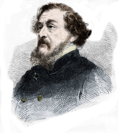 レオン・ゴズランの肖像 フランスのジャーナリスト・小説家（1803～1866年）。 作： French School