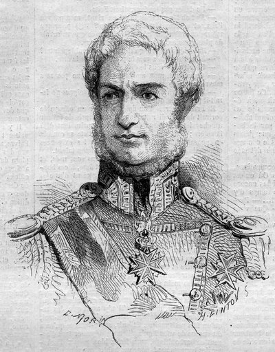 トスカーナ大公レオポルド2世（1797-1870）の肖像。1859年5月7日付「Le Monde Illustré」108号に掲載されたエングレーヴィング。 作： French School