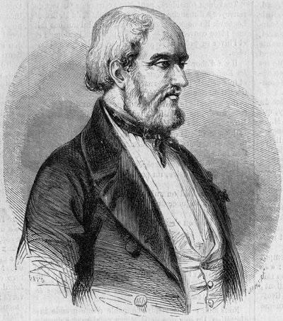 ルイ・ガルネレイ（1783-1857）の肖像。10月10日付「Le Monde Illustré」26号に掲載された図版 作： French School