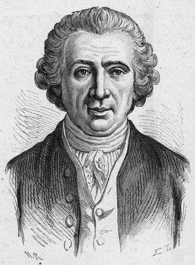 フランスの博物学者ルイ・ジャン・マリー・ドーベントン（1716-1800）の肖像。1889年のエングレーヴィング。個人蔵。 作： French School
