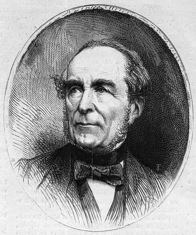 フランスの政治家、ルイ・ヴィテ（1802-1873）の肖像。1873年6月13日付「Le Monde Illustré」844号に掲載されたエングレーヴィング。 作： French School