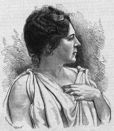 フランスのコメディアン、マダム・アガー（Marie Leonide Charvin, dit）（1836-1891）の肖像。1895年11月21日の「La gazette du dimanche」に掲載されたエングレーヴィング。 作： French School