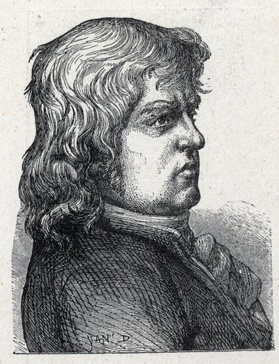 フランスの革命政治家、マルク・ギヨーム・アレクシス・ヴァディエ（1736 - 1828）の肖像。1889年のエングレーヴィング。個人蔵。 作： French School