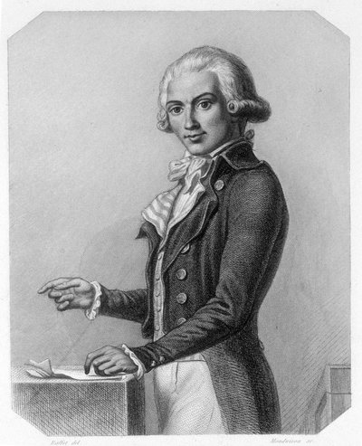 フランスの政治家マルグリット・エリー・グアデ（1758-1794）の肖像。ラマルティーヌ著『ジロンダンの歴史』所収 作： French School