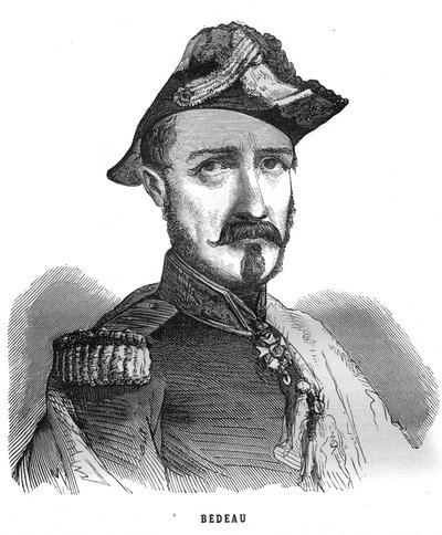 フランスの将軍、マリー・アルフォンス・ベドー（1804-1863）の肖像。"Les Illustrations De L