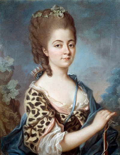 作家ジョージ・サンドの祖母マリー・オーロラ・オブ・ザクセン（1748-1821）の肖像 18世紀のフランス派の絵画。 作： French School