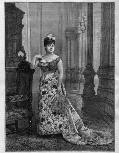 ベルギーのソプラノ歌手、マリー・ハイルブロン（Heilbron）（1849-1886）の肖像。Le Monde Illustré "に掲載されている版画です。 作： French School