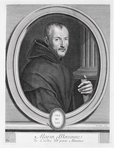 デュフロが彫刻したマリンメルセンヌの肖像画（1588〜1648年） 作： French School