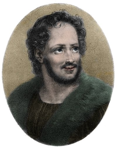 Portrait of Mathurin Regnier Poete francais (1573-1613) - Portrait of Mathurin Regnier (1573-1613), French satirist, Engraving 作： French School
