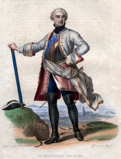 モーリスドサク（1696-1750）、フランス軍のドイツ軍、フランス元帥の肖像。 作： French School