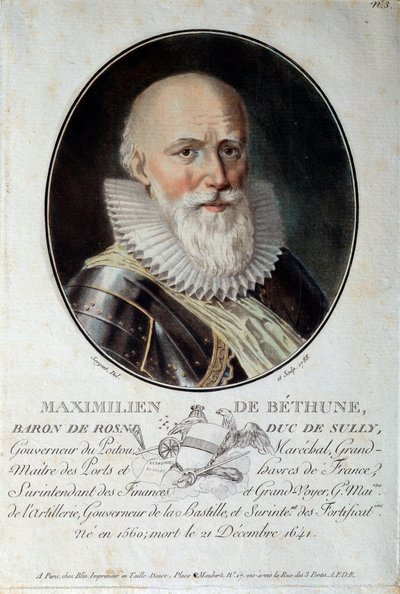 サリー公爵マクシミリアン・ド・ベスーン（1560-1641）の肖像。 作： French School