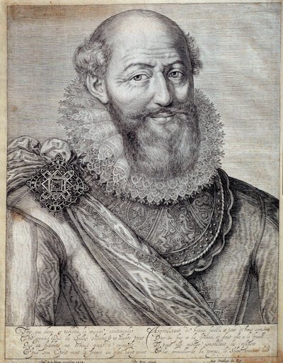 サリー公マクシミリアン・ド・ベトゥーン（1560-1641）の肖像。17世紀のエングレーヴィング。ポー、シャトー美術館 作： French School