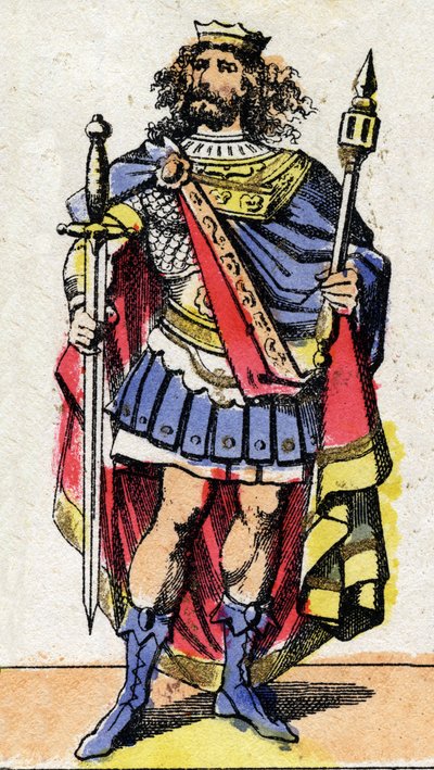 448年から458年までフランク王国の王であったメロヴェー3世（またはメロウィグ）（412年頃～458年）の肖像。 作： French School