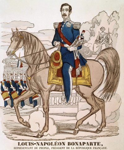 ナポレオン3世の肖像 - 国民の代表、フランス共和国大統領。(Charles Louis Napoleon Bonaparte) (1808 - 1873)。脊椎のイメージ。 作： French School