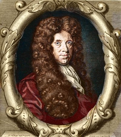 ネレミヤ・グリューの肖像（1641-1721）。英語の植物学者。 作： French School