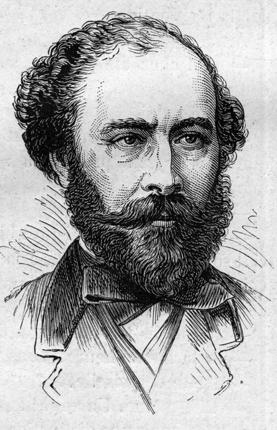 フランスの小説家、劇作家、学者であるオクターヴ・フィーユ（1821-1890）の肖像。1874年3月14日付「Le Monde Illustré」883号に掲載された版画。 作： French School