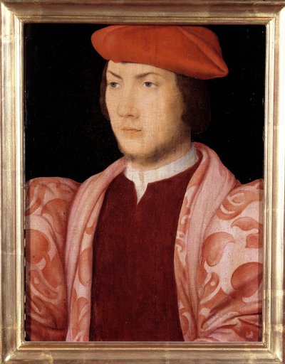 1534年にシャティヨンの枢機卿となったオデット・ド・コリニーの肖像（股間 フランスのマレシャルであるガスパール・ド・コリニーの息子で、提督ガスパール・ド・コリニーの弟）（1517-1571）1535年頃 16世紀のフランス派の絵画。ディム。0.32x0.23m。ヴェルサイユ 作： French School
