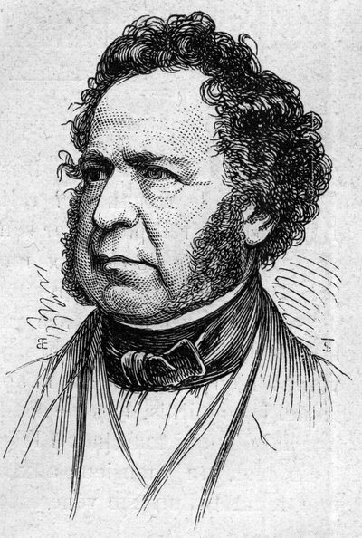 フランスの歴史家・学者であるポール・ノアイユ公爵（1802-1885）の肖像。1874年3月14日付「Le Monde Illustré」883号に掲載された版画。 作： French School