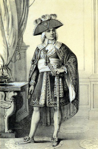 フランスの政治家、ポール・ド・バラス（1755-1829）の肖像。- アルベール・モーリンの「フランス革命の歴史ギャラリー」にて 作： French School