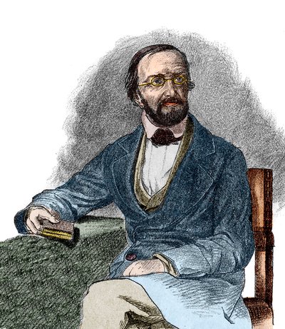 ドイツの数学者、ペーター・グスタフ・ディリクレ（1805-1859）の肖像。19世紀 作： French School