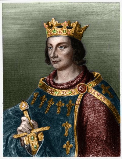 フィリップ・ル・アルディ（Philippe le Hardi）と呼ばれたフランスのフィリップ3世（1245-1285）の肖像（カペティ家の王朝）。 作： French School