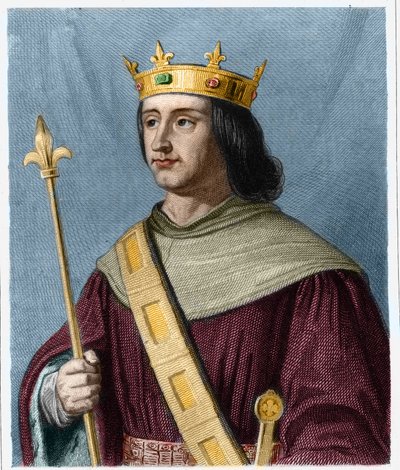 フランス王フィリップ6世（1294～1350年）の肖像-ラヴァレの『フランス史』に掲載されている彫刻、SD。 作： French School