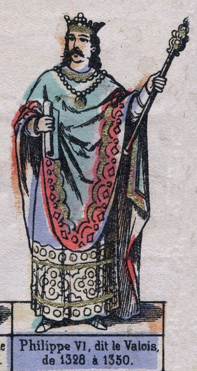 フィリップ・ド・ヴァロワとして知られるフランスのフィリップ6世（1294年～1350年）（カペティ家の王朝）の肖像。19世紀後半のイラスト。 作： French School