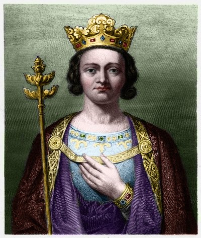 フランス王フィリップ5世（1294-1322）の肖像 - ラヴァレの『フランス史』に掲載、エングレーヴィング、sd. 作： French School