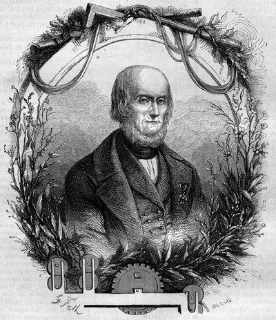 フィリップ・ド・ジラール（1775-1845）の肖像。1866年から1867年にかけてのエングレーヴィング。 作： French School