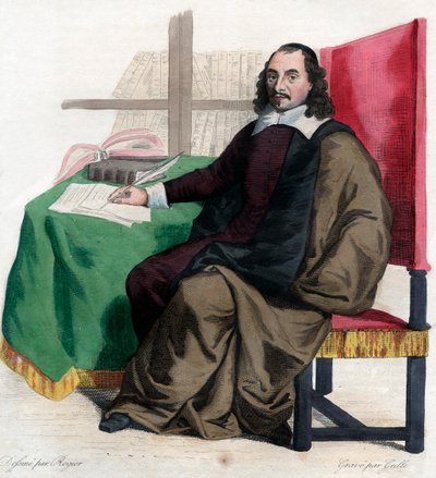 フランスの劇作家、ピエールコルネイユ（1606-1684）の肖像。 作： French School